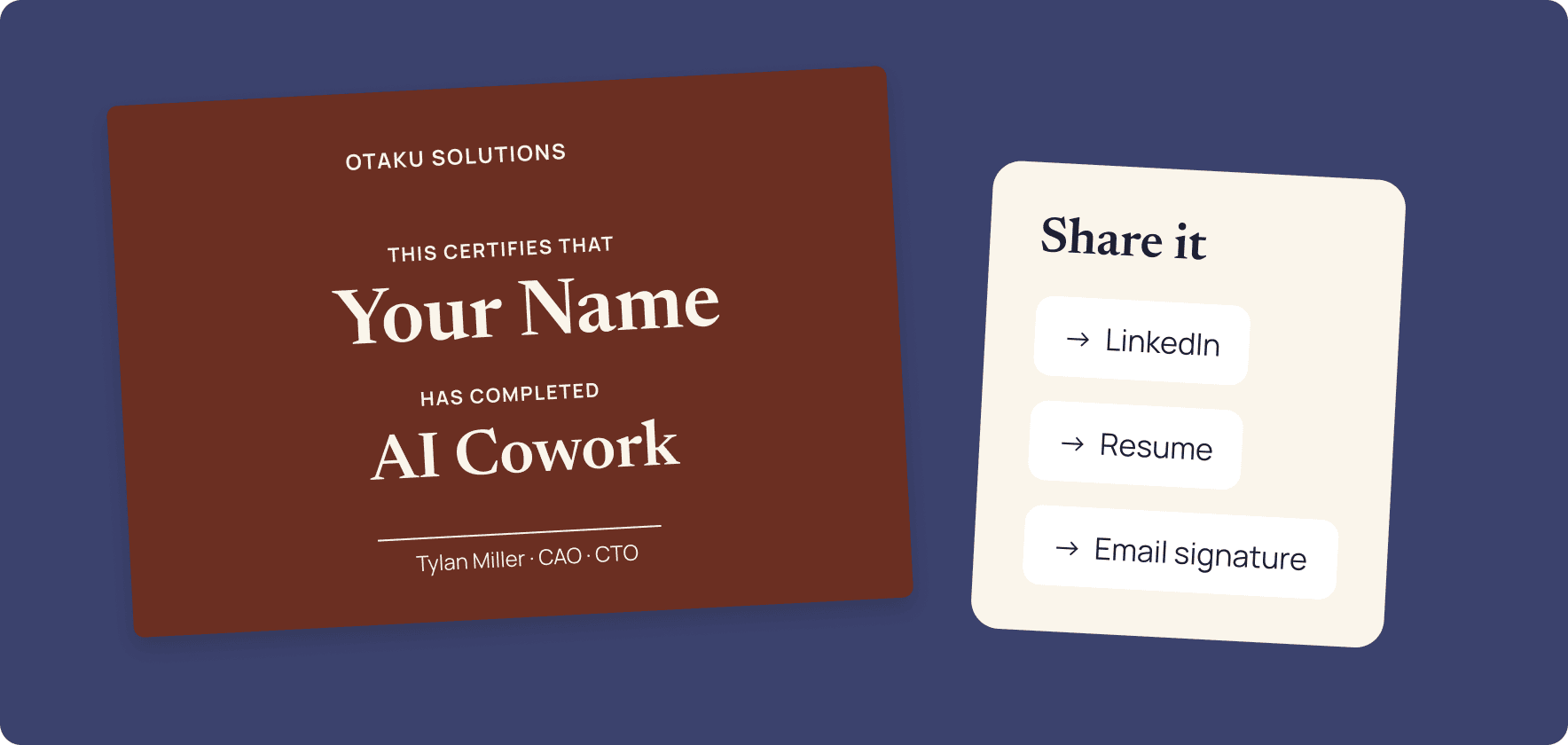 An Open Badge certificate for AI Cowork.