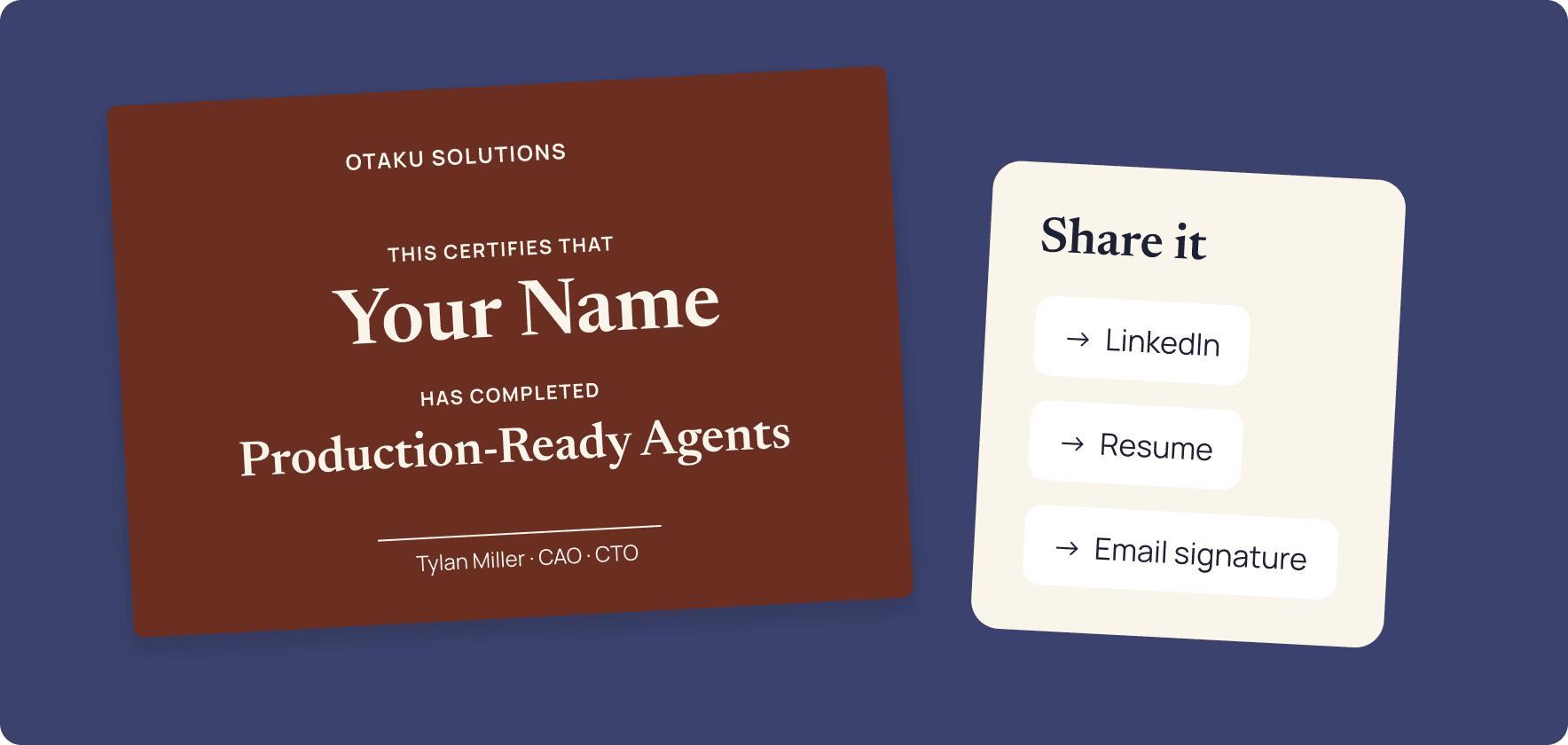 An Open Badge certificate for Production-Ready Agents.